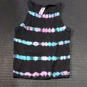 Black Tie-Dye Tank Top